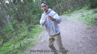 'Bangin' raw in the woods with a mysterious hottie'