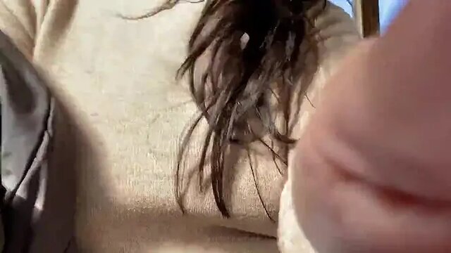 Girl cums hard squirting on the street