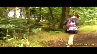 Teen nympho gets her butthole wrecked by a fat dick🌭 in a wood