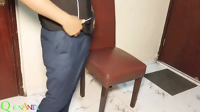 Neighbor catches glimpse of black dick in relaxation